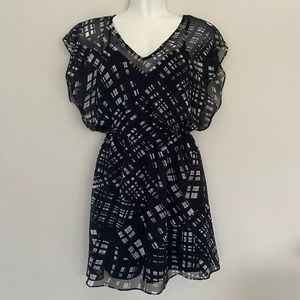 Black and white sheer express dress